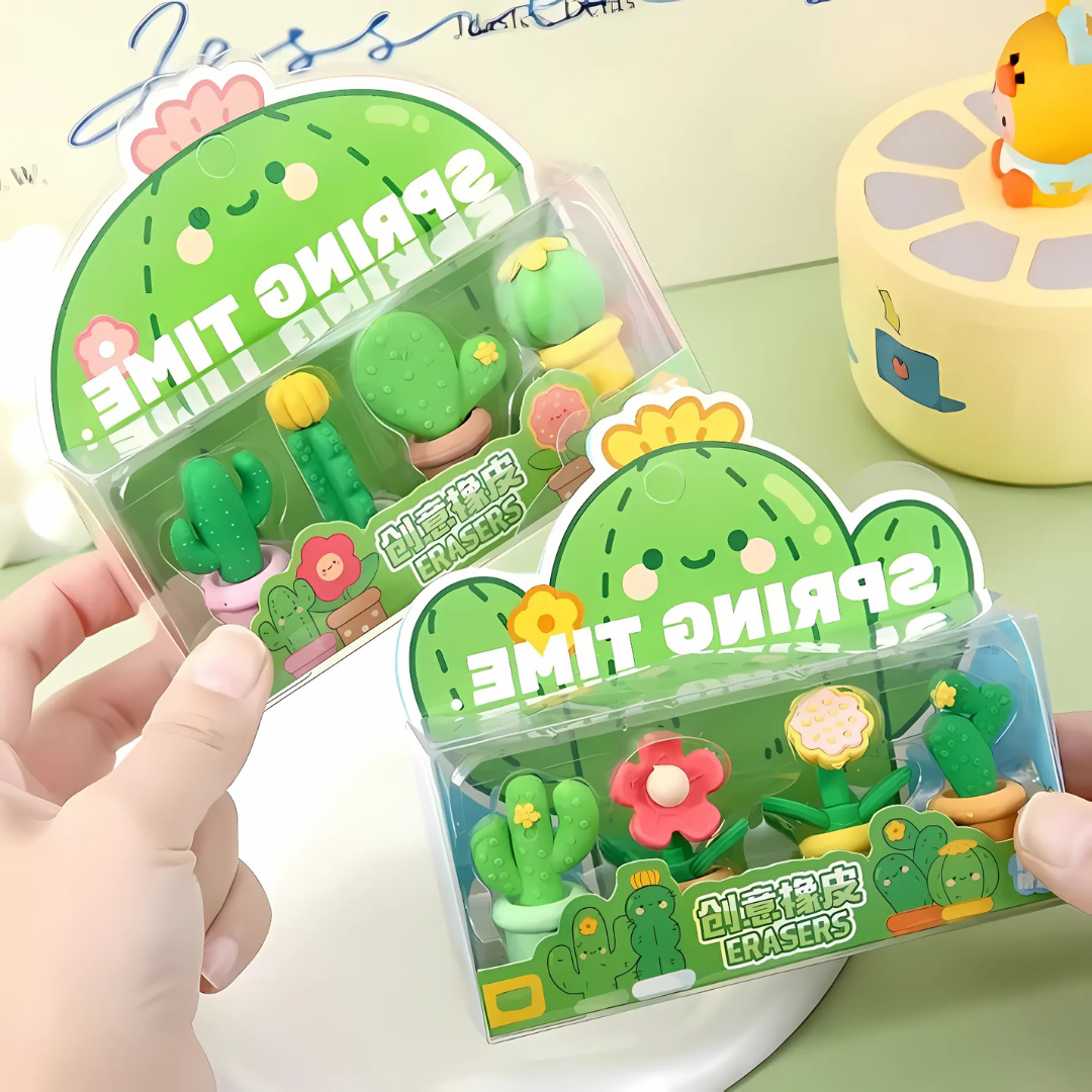 Cactus Eraser Set