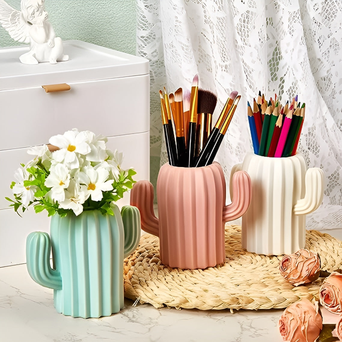 Cactus Shaped Pen Stand