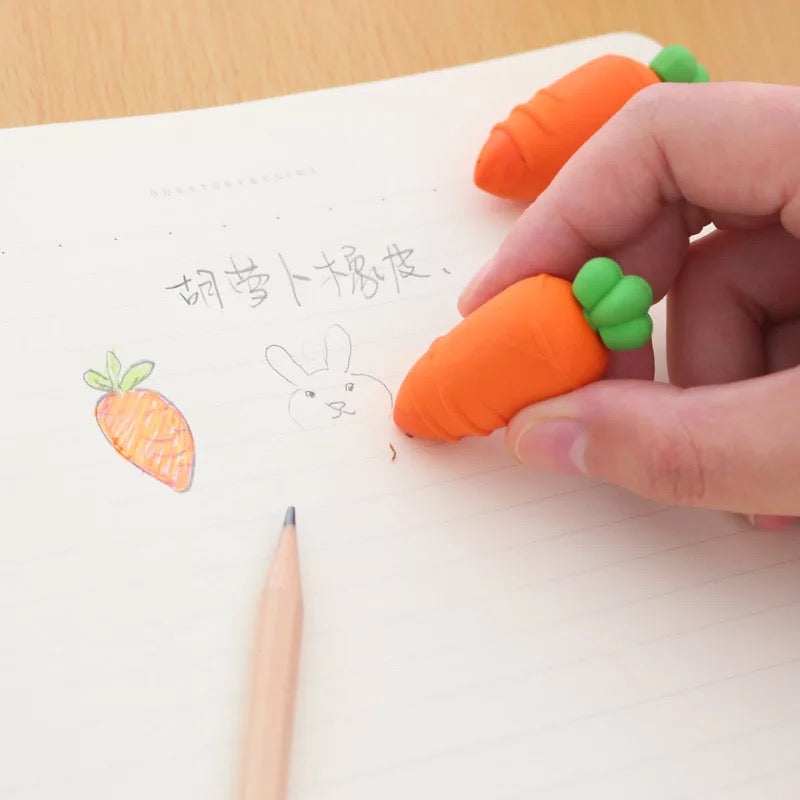 Carrot Erasers - Set of 3