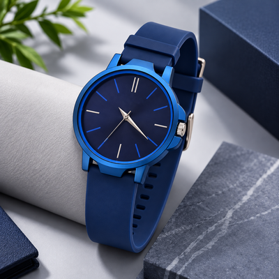 Elite Classic Blue Analog Watch for Men – Silicone Strap