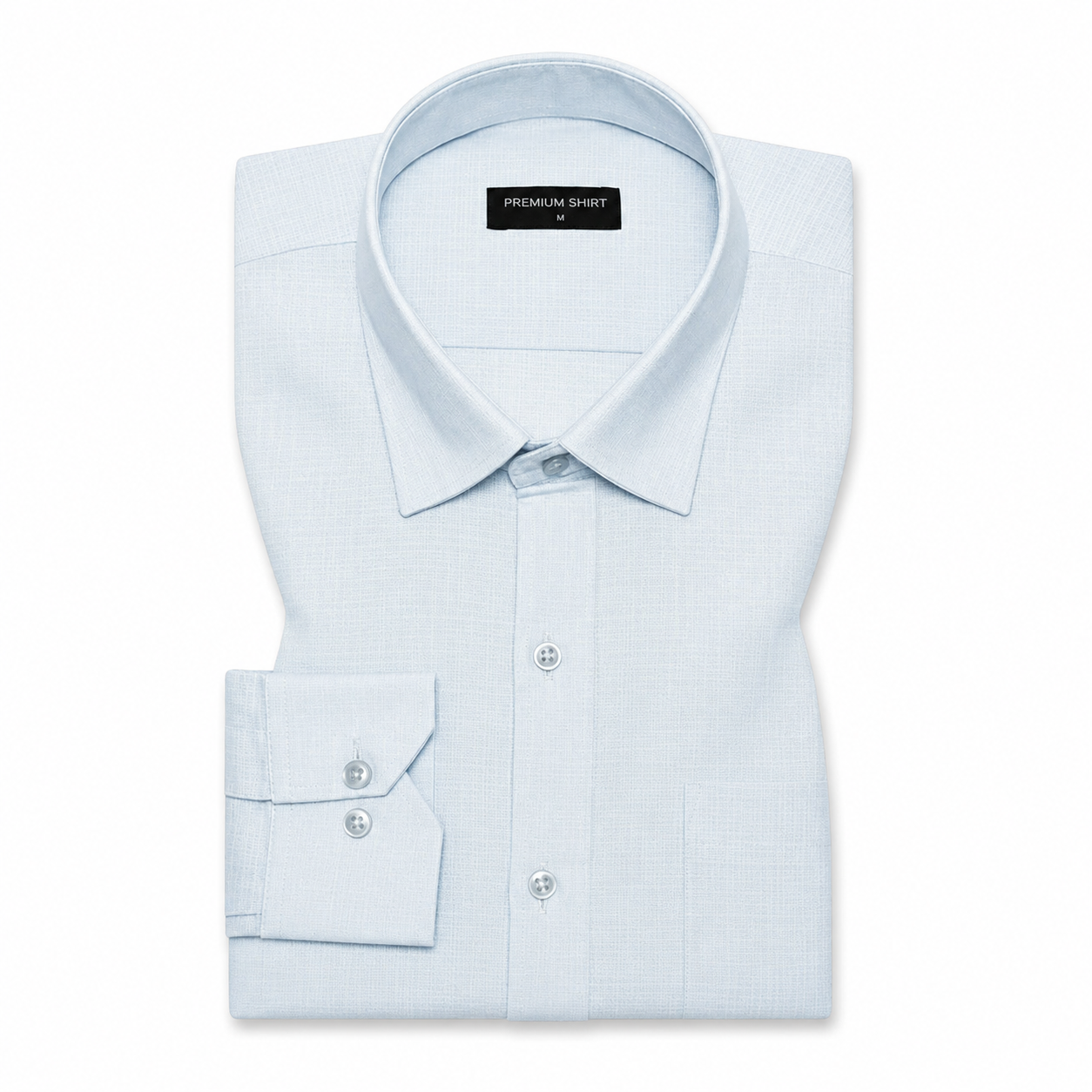 Sky Blue Textured Linen Shirt For Men