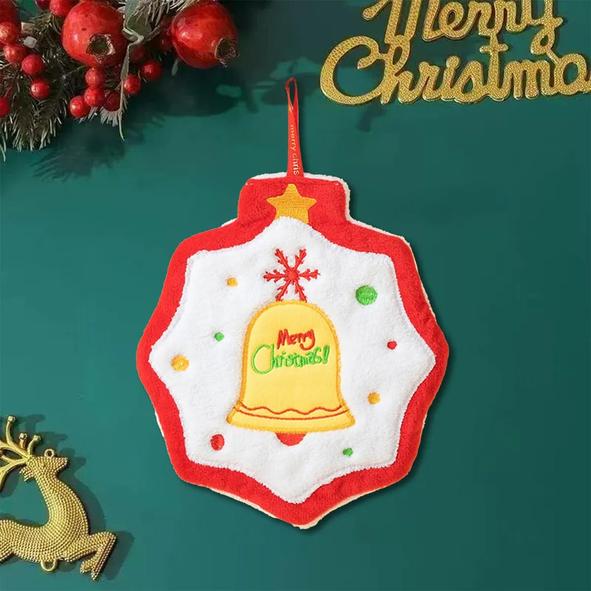 Christmas Bell Design Hand Towel - Tinyminymo