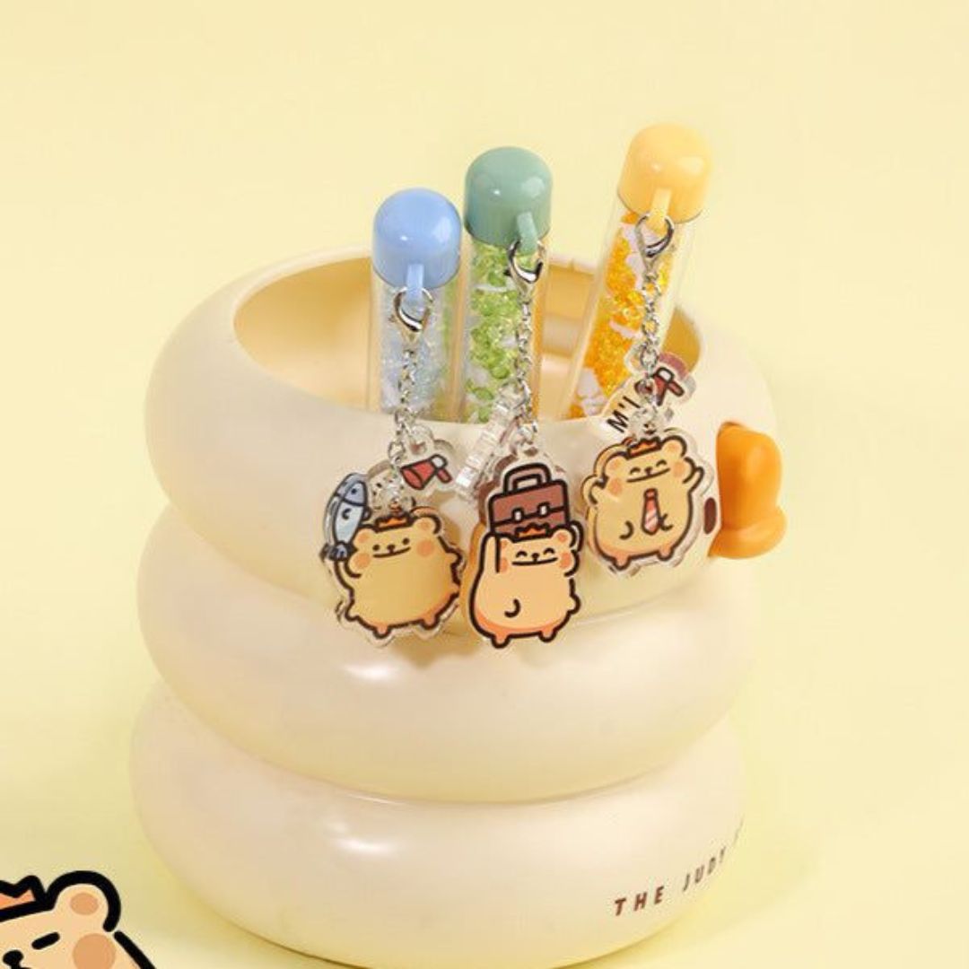 Crystal Bear Charm Gel Pen
