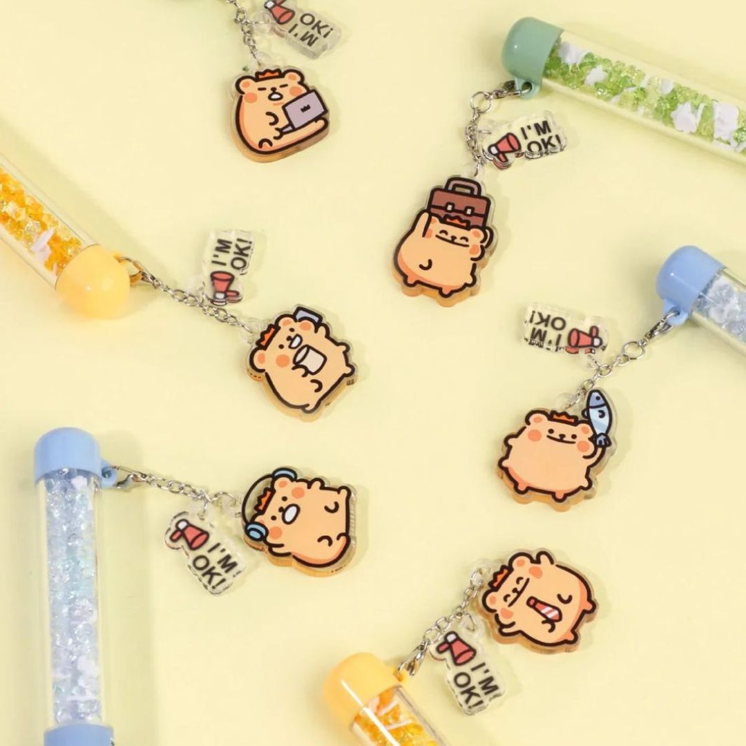 Crystal Bear Charm Gel Pen