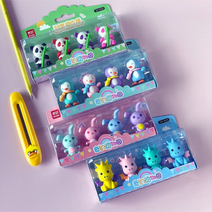 Cute Animal Erasers - Set of 4