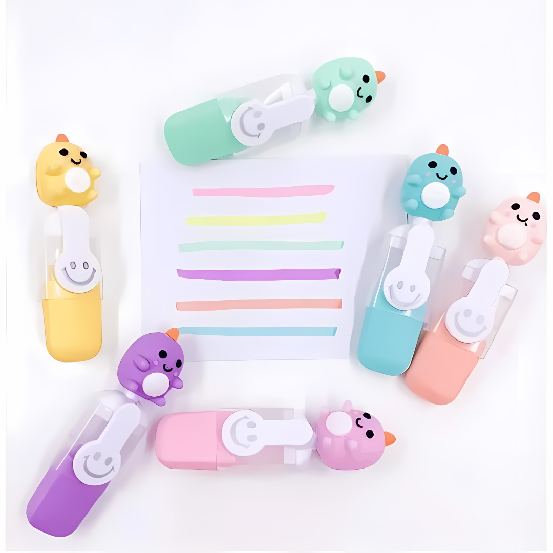 Cute Dino Highlighters - Set of 6