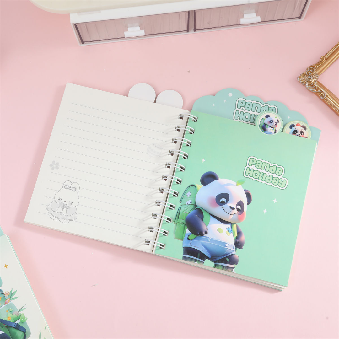 Cute Panda Spiral Diary