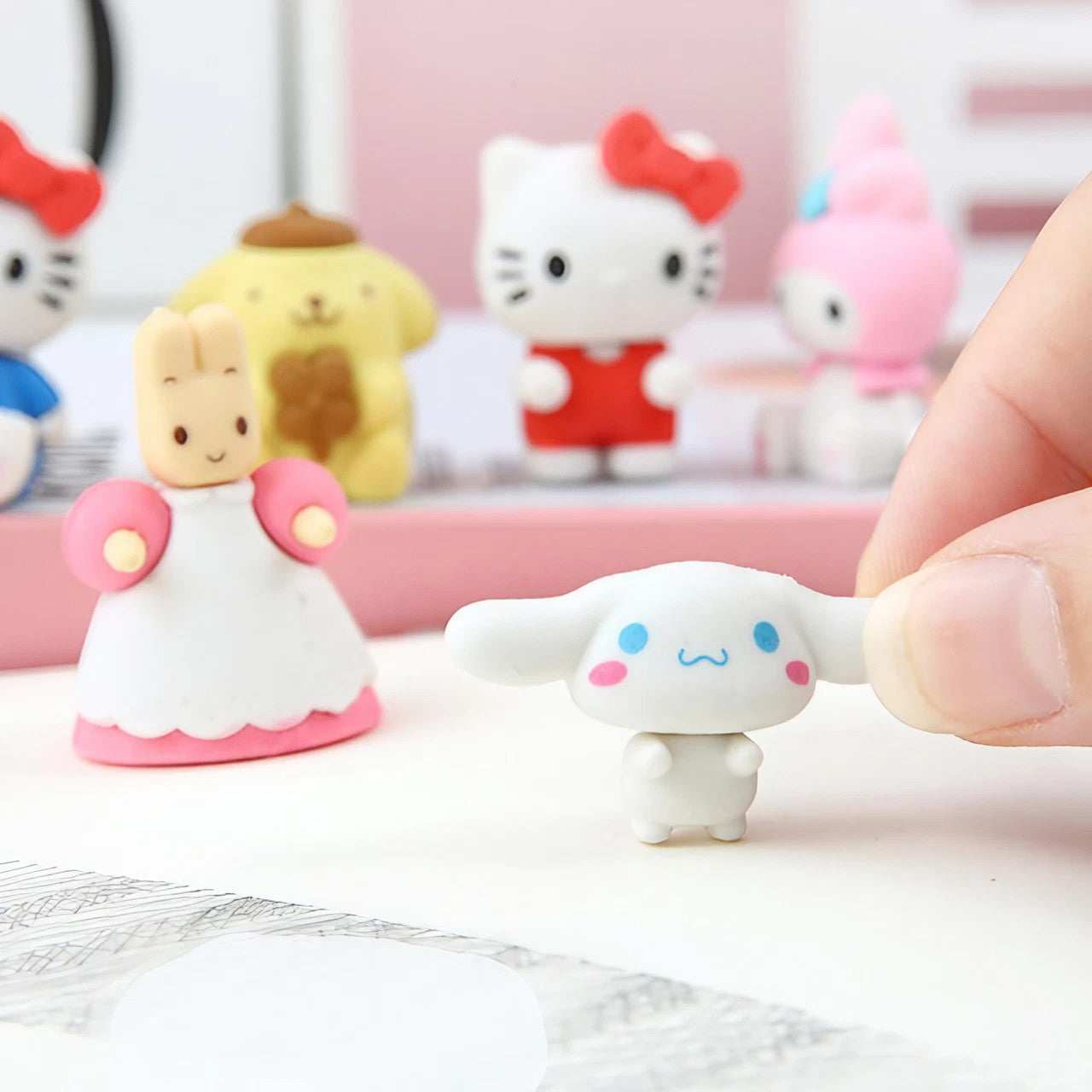 Cute Sanrio Erasers - Set of 4
