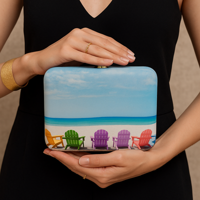 Paradise Vibes Ethnic Box Clutch & Sling Bag
