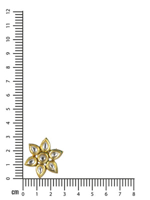 Gold-Toned & Kundan Studded Floral Studs Earrings - Jazzandsizzle