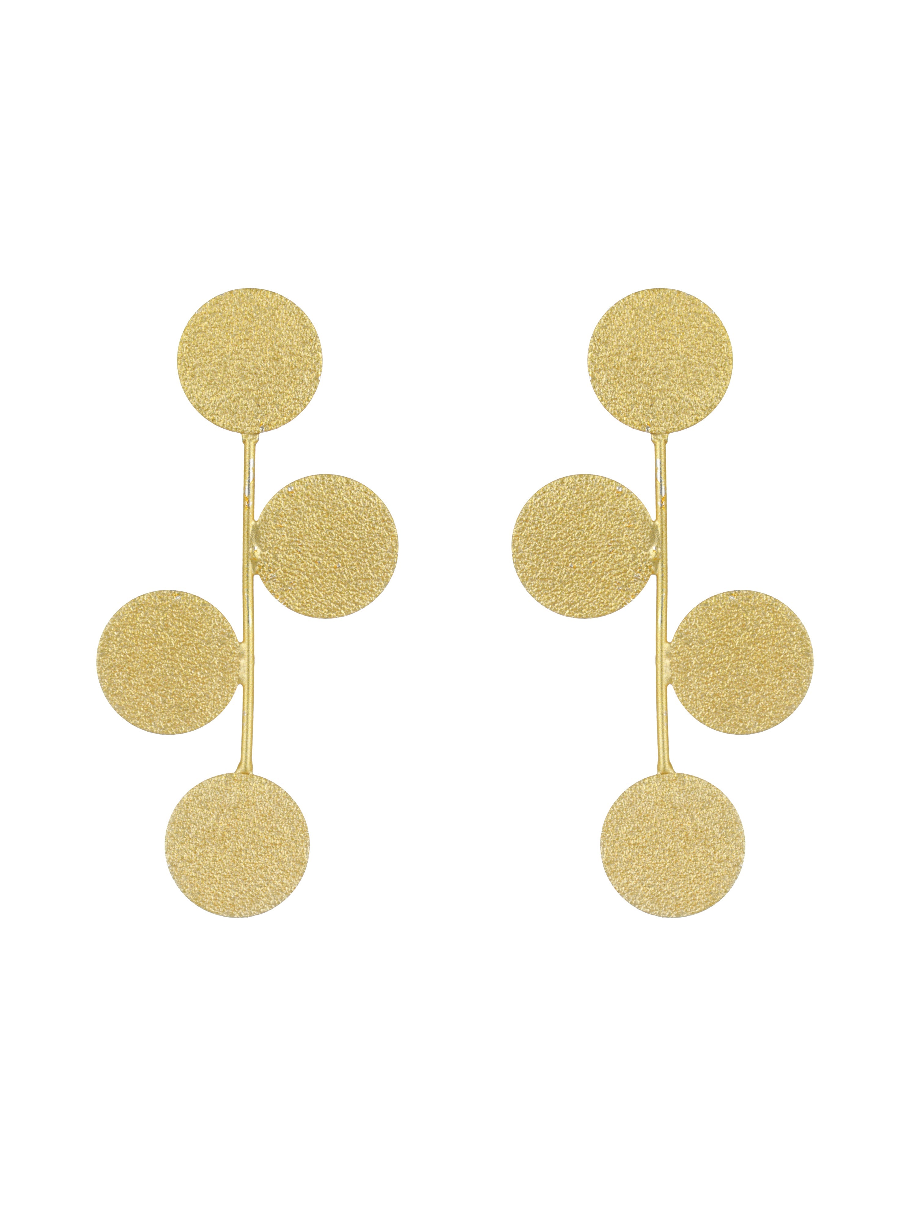 Gold-Plated Contemporary Drop Earrings - Jazzandsizzle