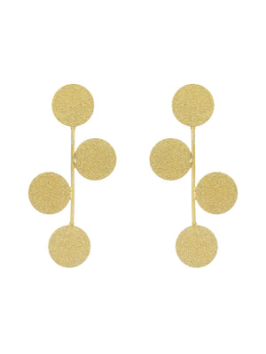 Gold-Plated Contemporary Drop Earrings - Jazzandsizzle