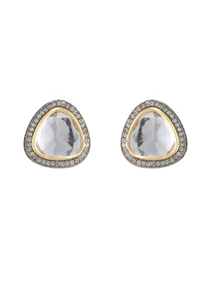Rose-Gold Plated AD Stone Studded Stud Earrings - Jazzandsizzle