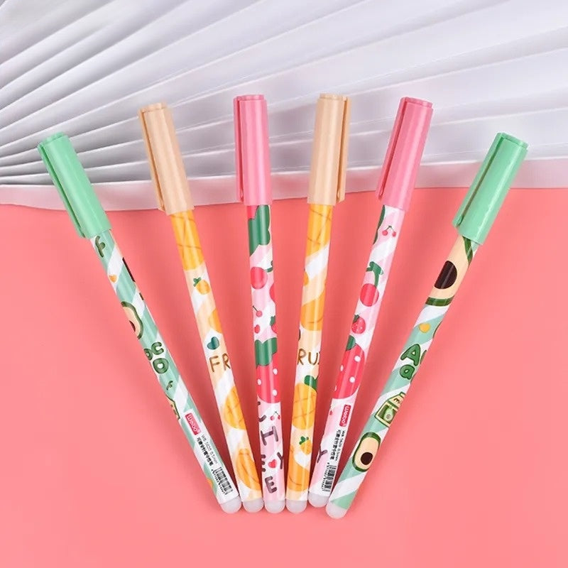 Erasable Fruit Gel Pen - Set of 12