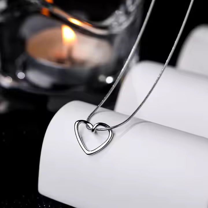 Silver Plated Heart Dainty Necklace