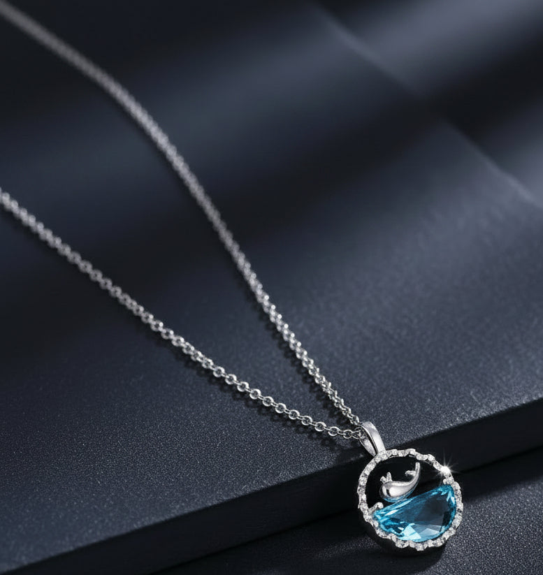 Jazz and Sizzle Silver Plated Stainless Steel Ocean Chain Necklace