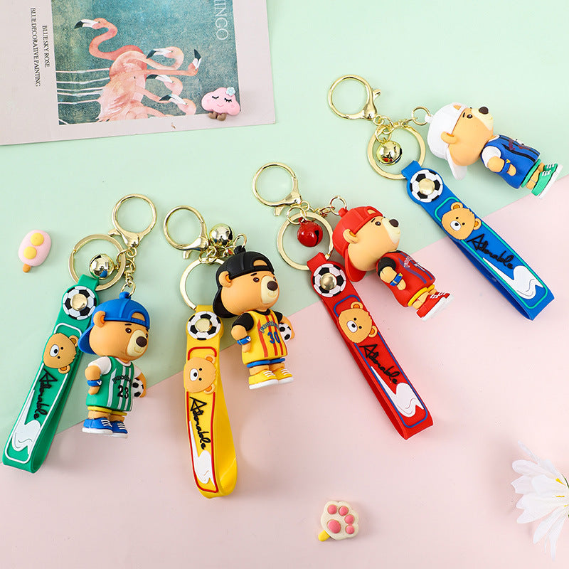 Footballer Bear 3D Keychain