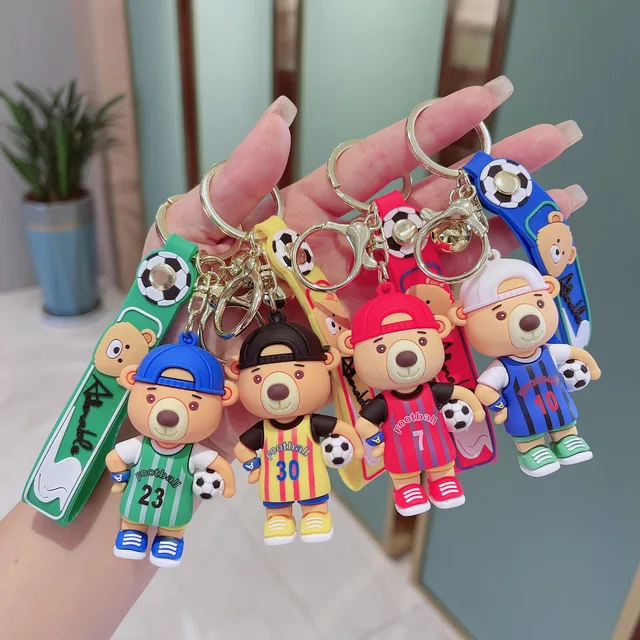 Footballer Bear 3D Keychain