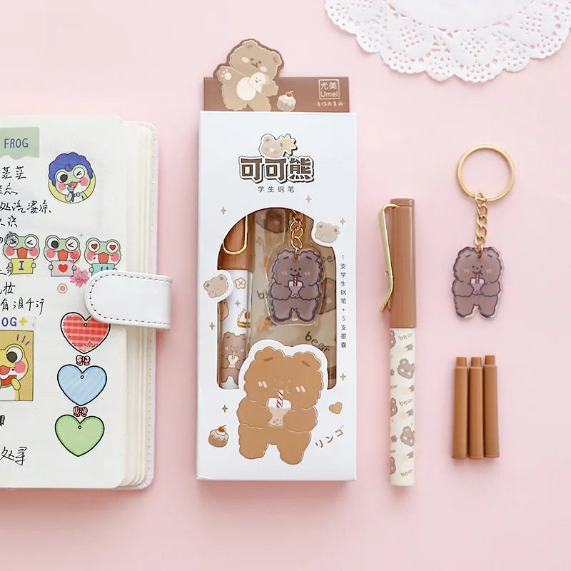 Kawaii Bear Fountain Pen Set