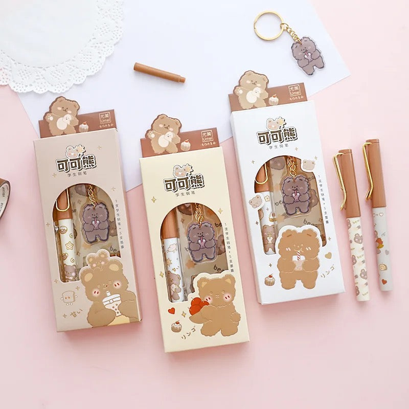 Kawaii Bear Fountain Pen Set