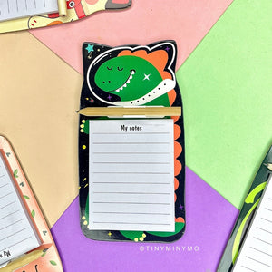 Dino - Kawaii Magnetic Notepad with Pencil - Tinyminymo