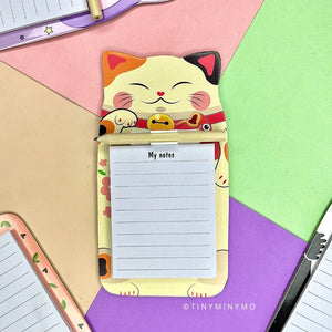 Fortune Cat - Kawaii Magnetic Notepad with Pencil - Tinyminymo