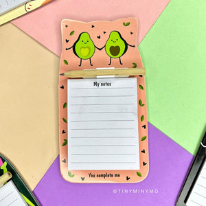 Avocado Couple - Kawaii Magnetic Notepad with Pencil - Tinyminymo