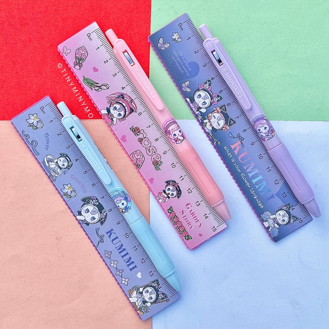 Kawaii Pen and Ruler Set