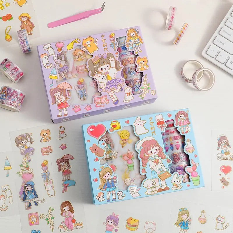 Kawaii Washi Tape and Sticker Set