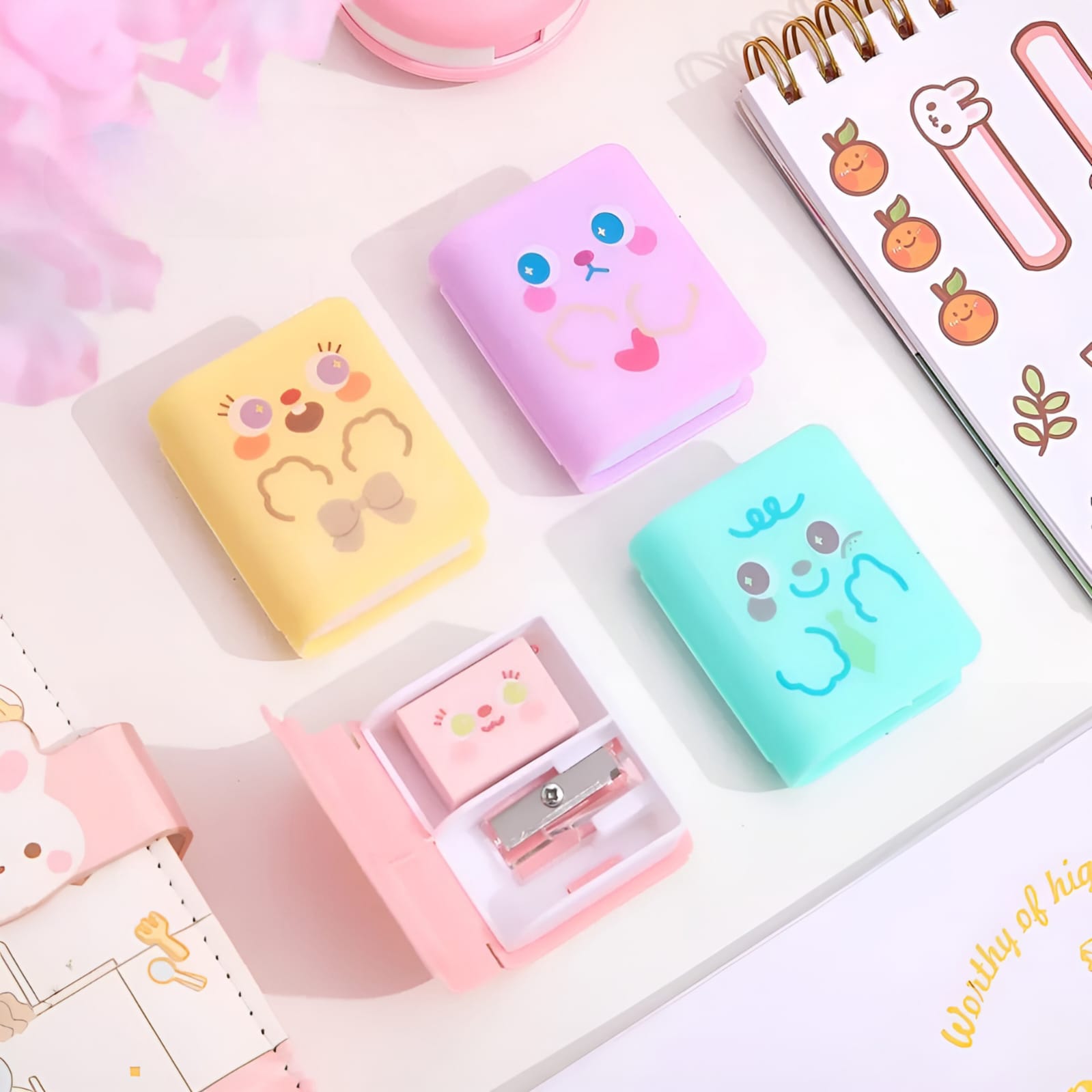 Mini Book Case with Eraser and Pencil Sharpener - Tinyminymo