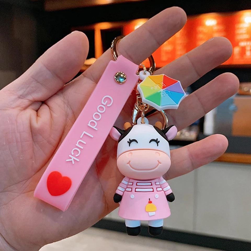 Mr and Mrs Cow 3D Keychain