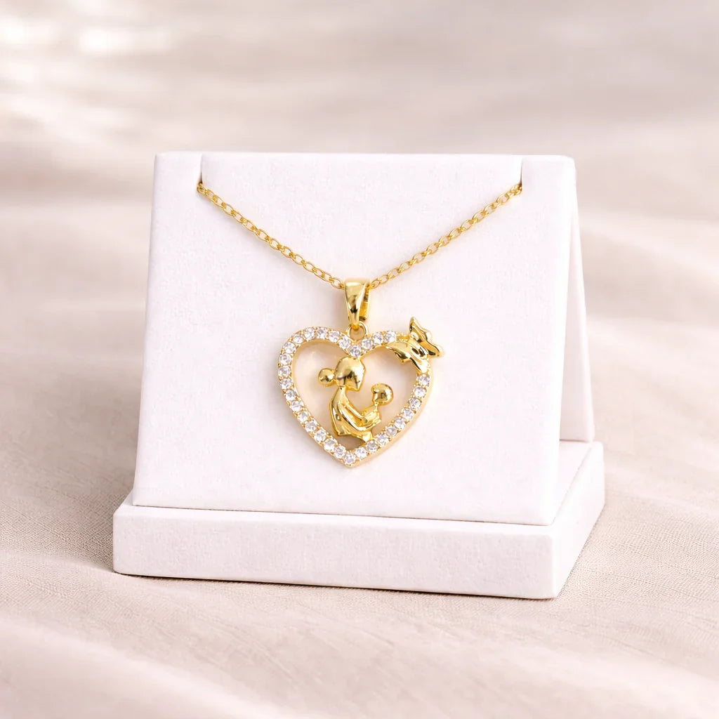 Jazz And Sizzle Mom & Baby Heart Charm Necklace