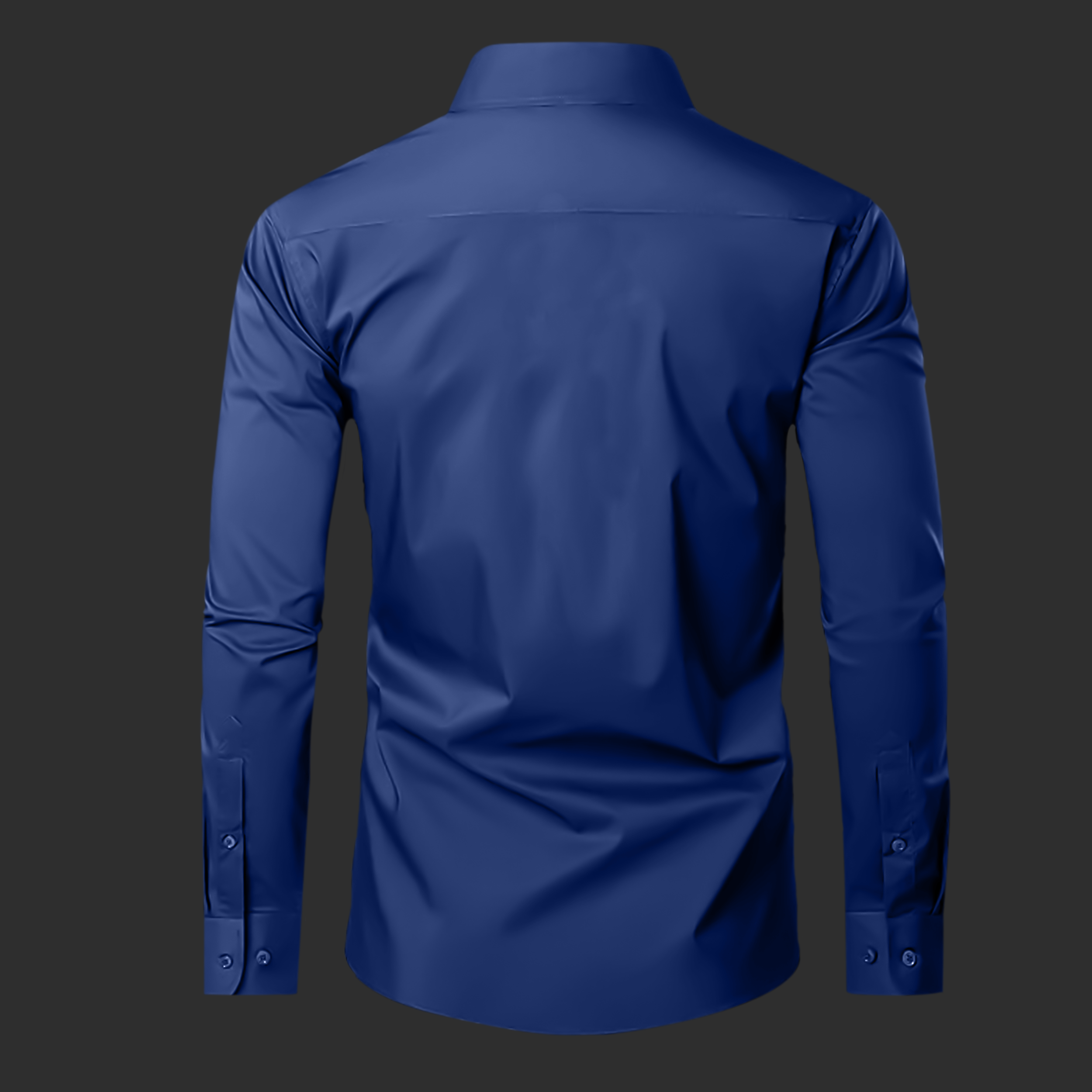 Blue shirt back side on a black background