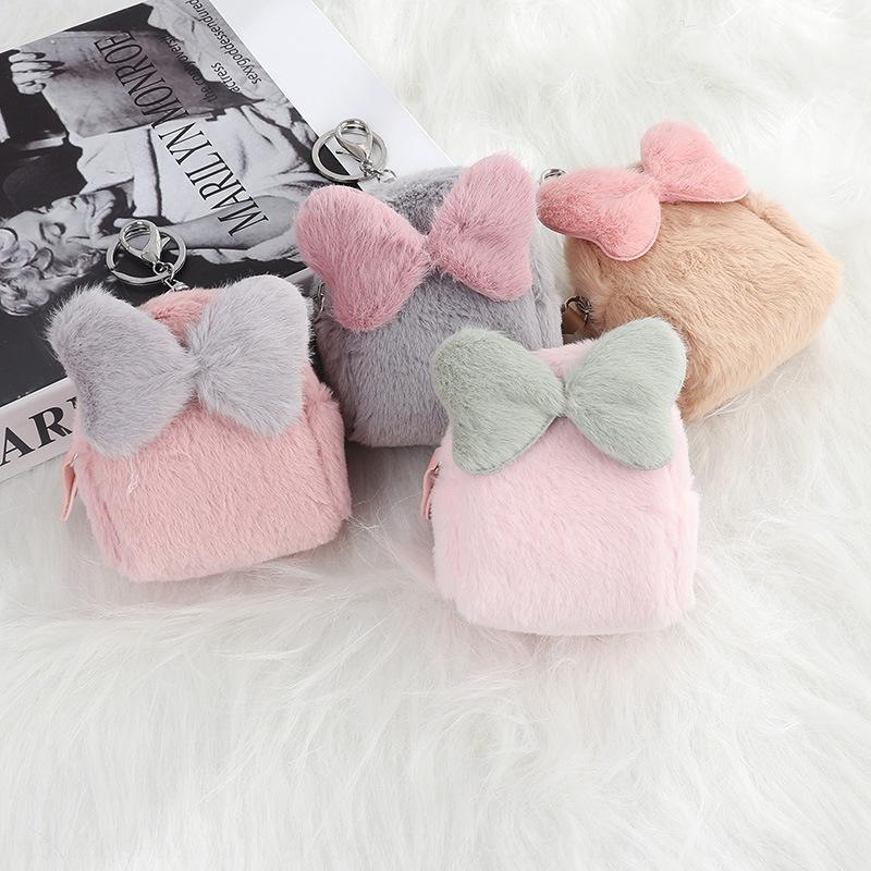 Plush Coin Pouch with Bling Bow