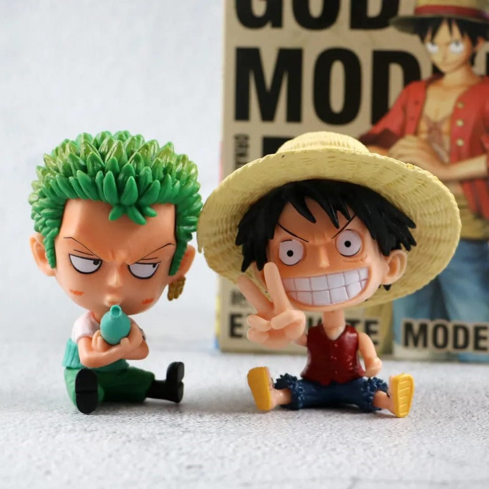 Luffy and Zoro Sitting Figure