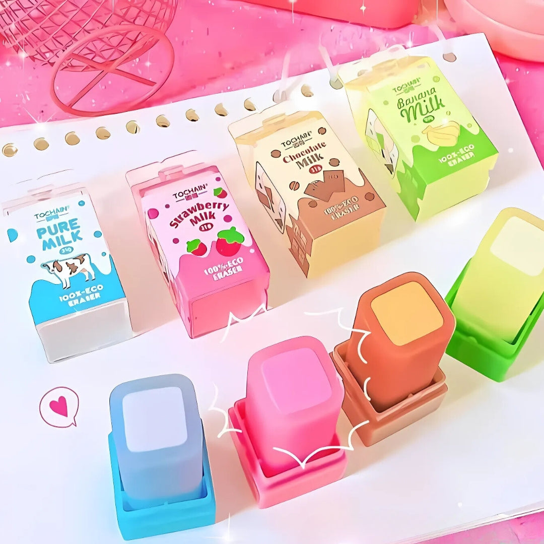 Packaged Milk Kawaii Eraser
