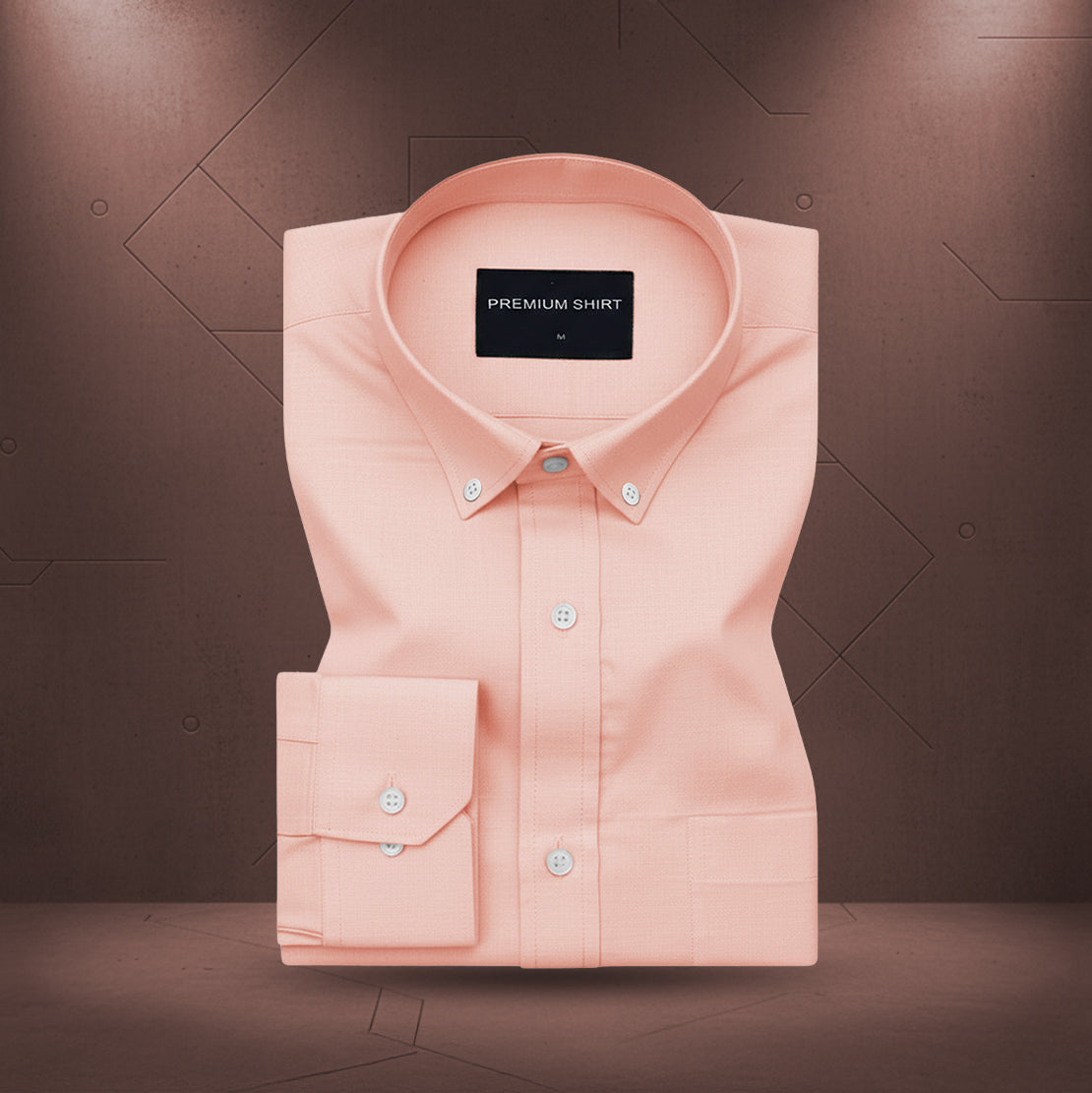 Oxford Cotton Peach Shirt For Men