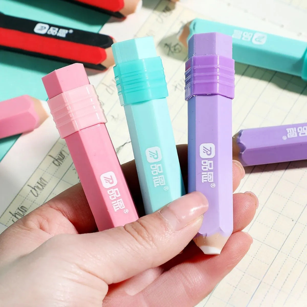 Pencil Shaped Eraser Set