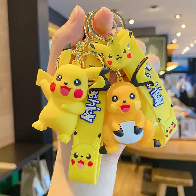 3D Pikachu Family Keychain