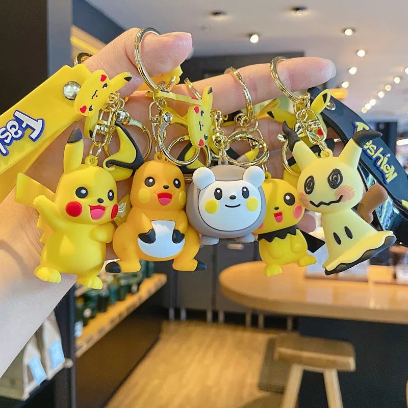 3D Pikachu Family Keychain