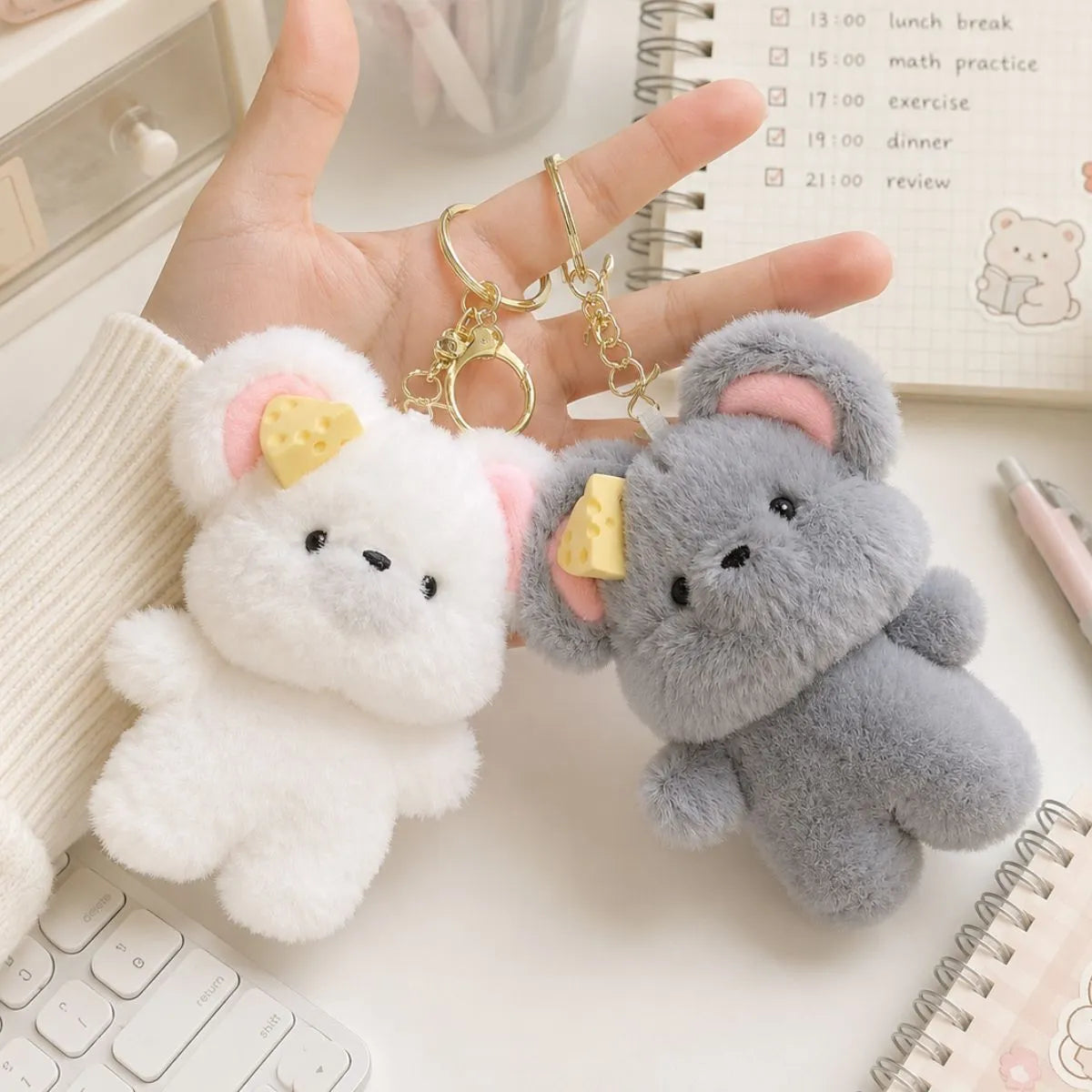 Plush Mouse 3D Keychain