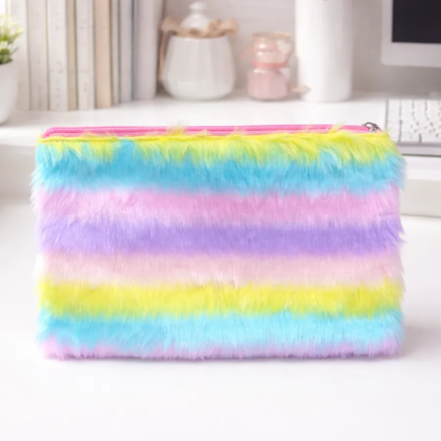 Multicolored Pastel Plush Pouch - Tinyminymo