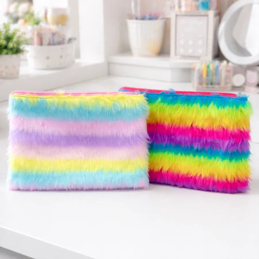 Two Colorful Fluffy Pouches - Tinyminymo