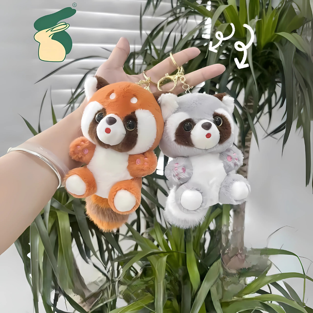 Plush Raccoon 3D Keychain