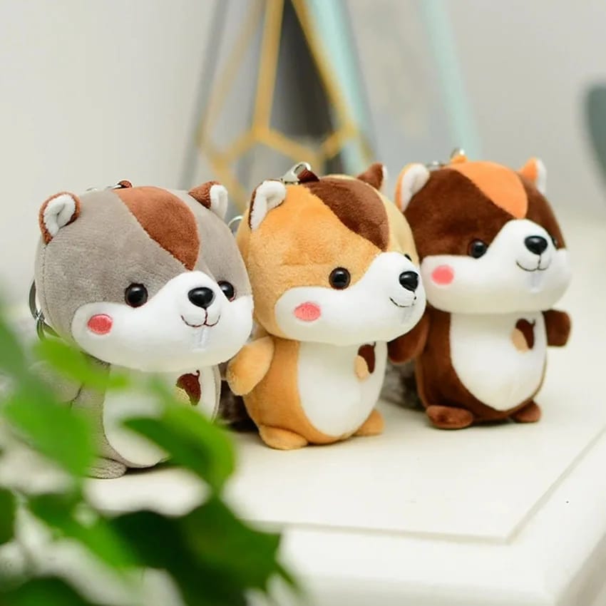 Plush Squirrel 3D keychain