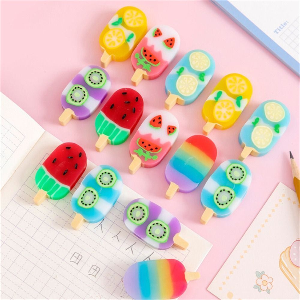 Popsicle Shaped Eraser - Set of 4