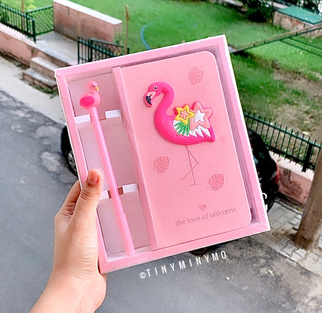 Flamingo Diary Gift Set