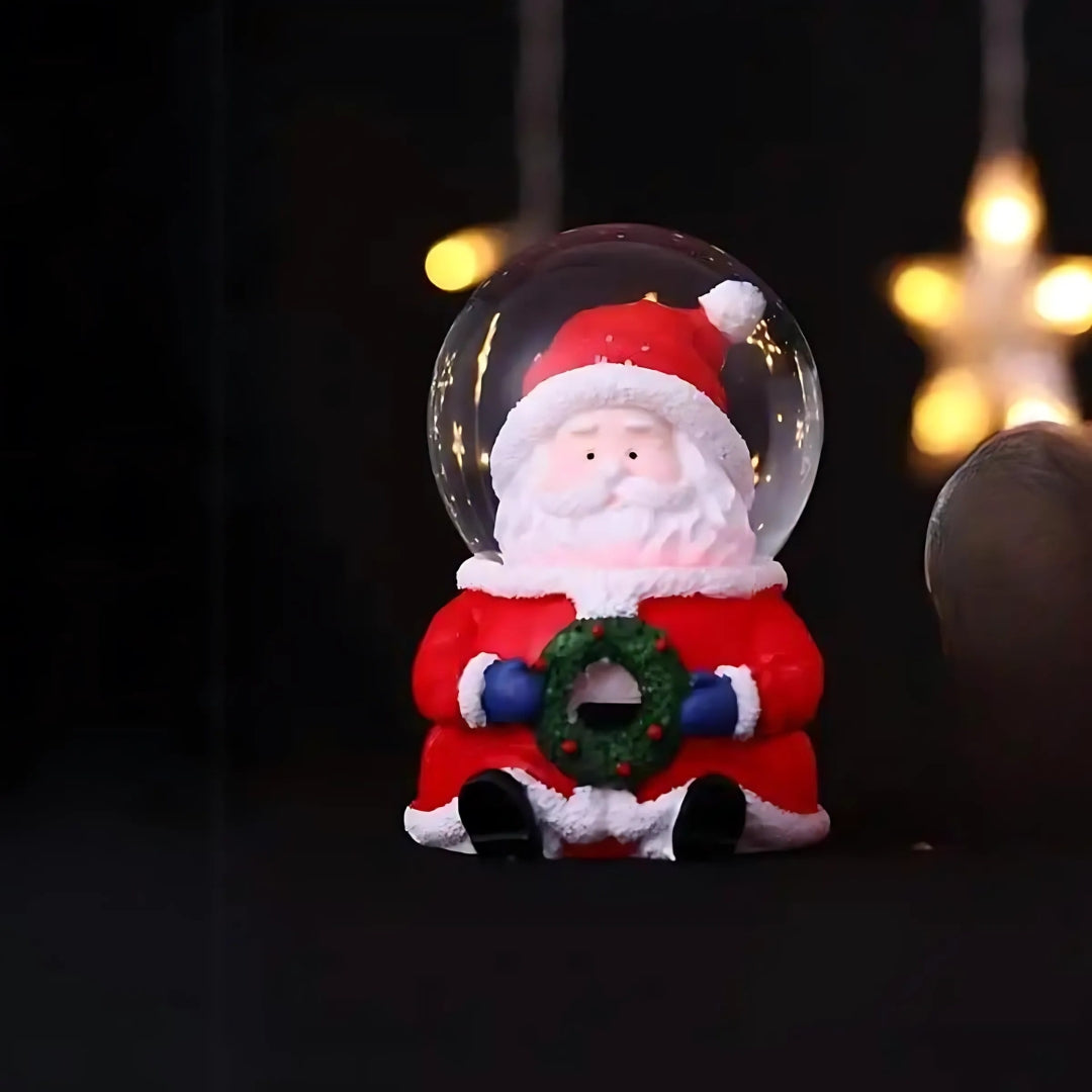 Santa Snow Globe with Light