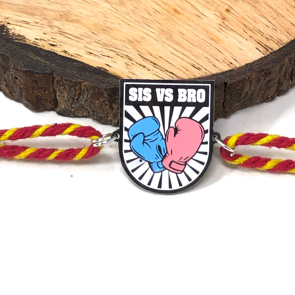 Sis Vs Bro Metal Rakhi