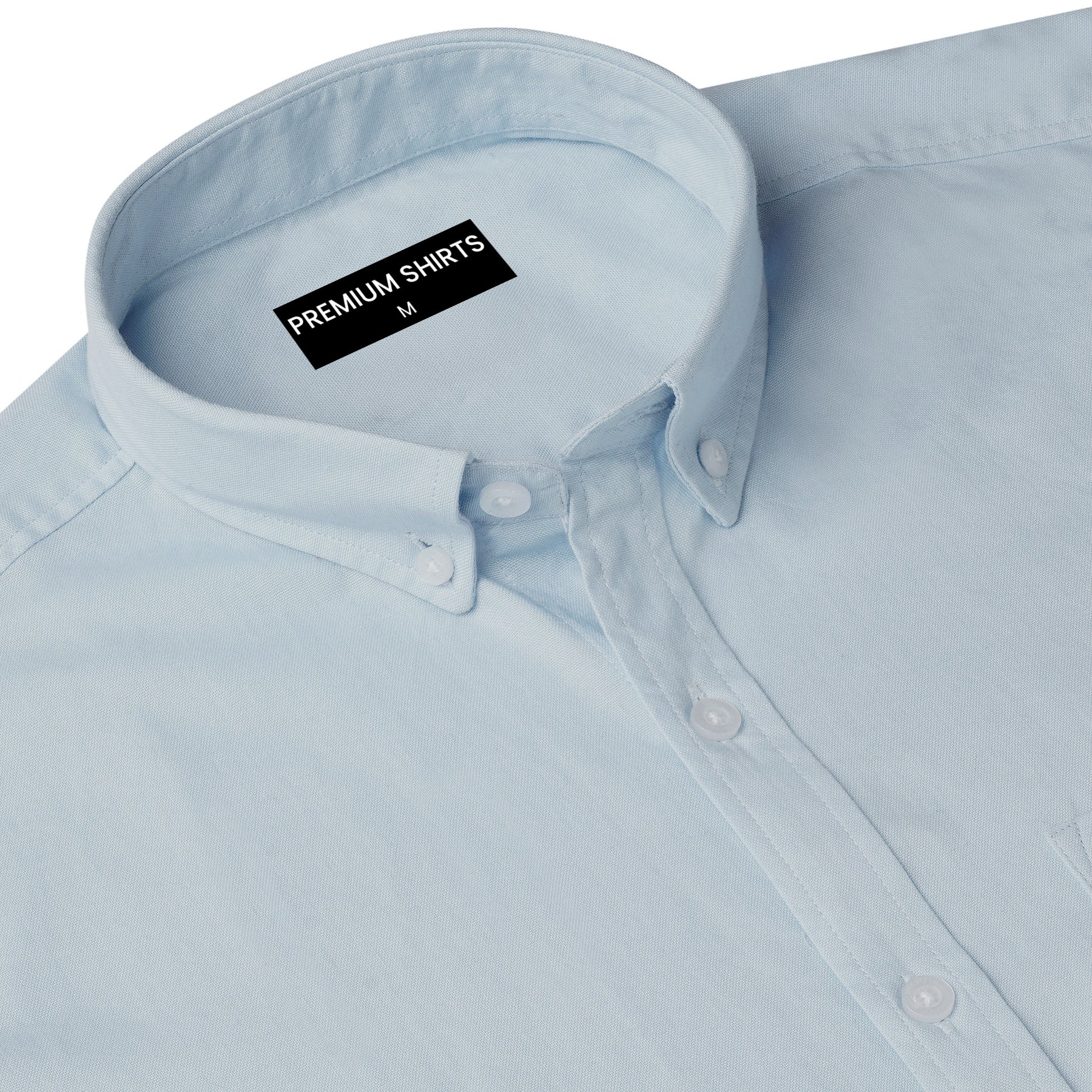 Light blue shirt with a 'Premium Shirts' label on a white background